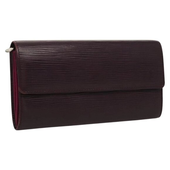 LOUIS VUITTON Epi Portefeiulle Sarah Wallet Purple Cassis - Picture 1 of 14
